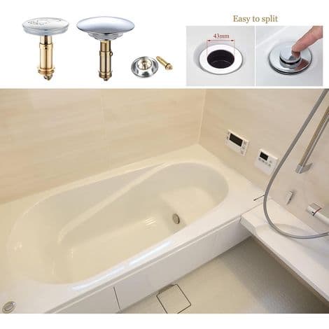 43 mm Pop-Up Click-Clack Avloppsplugg för Handfat, Köksvask, Badrumsvask, Solid Mässingsplugg med Krompläterad Yta