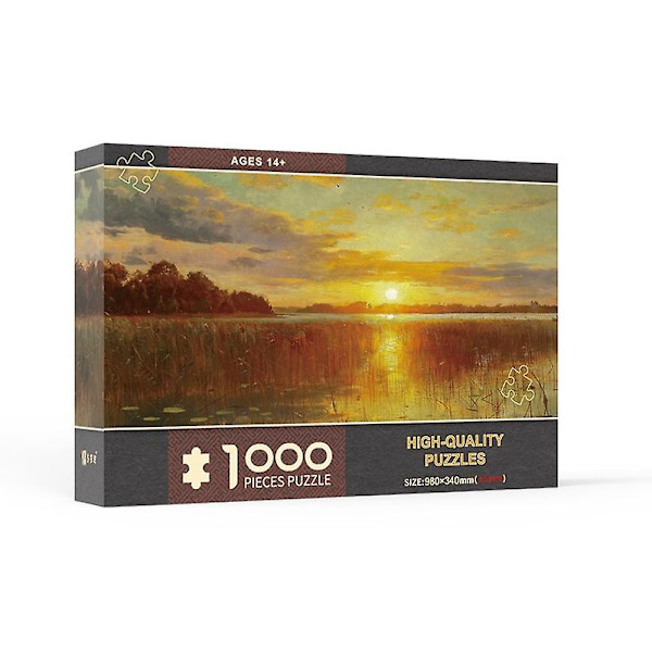 Tjockt pussel med 1000 bitar av papper av hög kvalitet, världsberömd landskapsdesign, djur, 98x34 cm långt pussel, leksak för vuxna, bra present