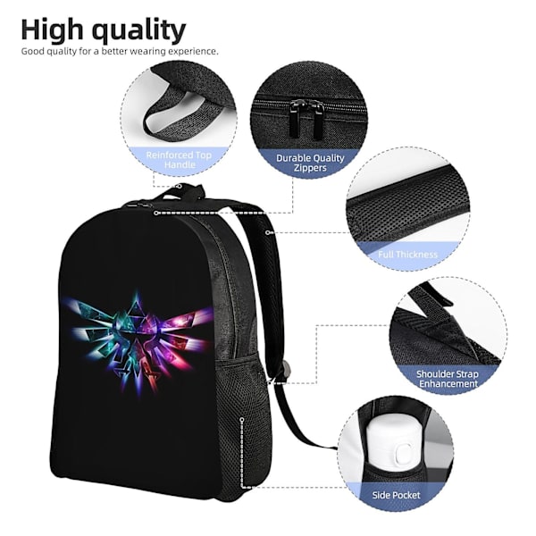 c50 The Legend Of Zelda Logo Ryggsäck Lätt Basic Unisex Daglig Ryggsäck Skola Ryggsäck Väska Resväska För Vuxna Tonåringar Barn deat50