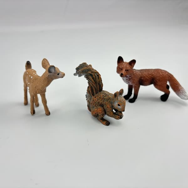 Realistiske skogsdyrfigurer, 6-pakning skogsdyrsett
