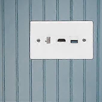 US Standard CAT6 HDMI USB3.0 Interface Stikdåse Panel Clip-On Vægplade Panel til Husholdningsbrug