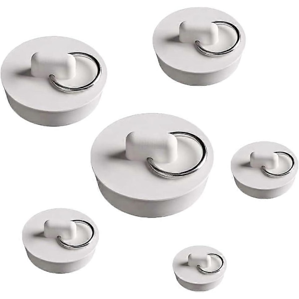 6 Stykker Badekarpropp Kjøkkenvaskpropp Vaskpropp Universal Badekarpropp Gummipropp Servantpropp Servantpropp