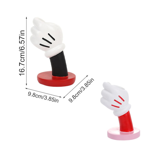 7'' Mus Hand Vas, Kreativ Makeup Brusher Hållare, Unik Vas Blomvas, 100% Ny Red