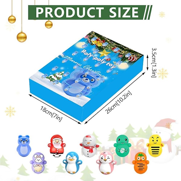 Adventskalender 2023 Gaver Adventskalender: Tumbler Legetøj, 24 Dages Overraskelse Jule Nedtælling Kalender Gaver, Adventskalender Blind Box Jul