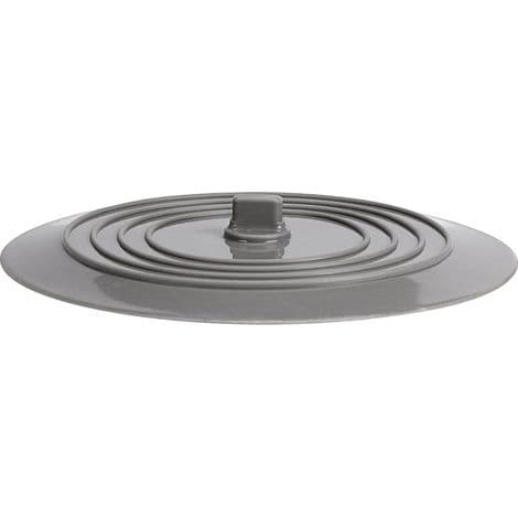Sæt med 2 universelle afløbspropper i silikonegummi, 15 cm, til køkkenvask, badeværelsesvask (grå)