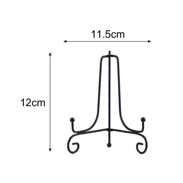 Jern Display Stativ Sort Jern Staffeli Plade Display Fotoholder 5 tommer
