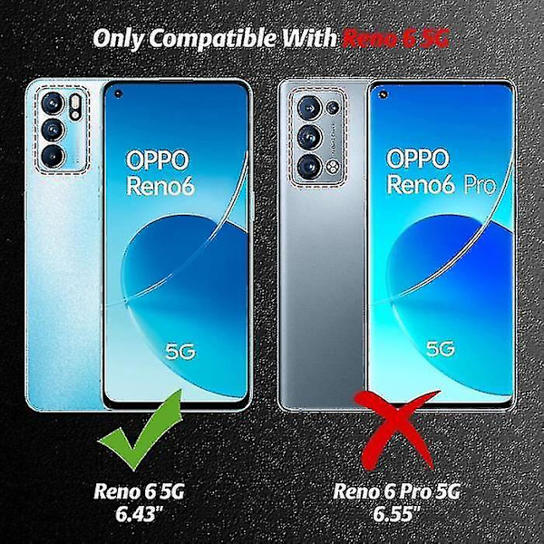 Oppo Reno 6 5G -kotelo Silikonigel Ultraohutka Transparentti Tpu-kotelo