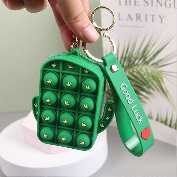 Søt Myntpung Boble Fidget Leke Kaktus Tykk Silikon Strømpestuffer for Penger Beste Bursdagsgave til Barn 12