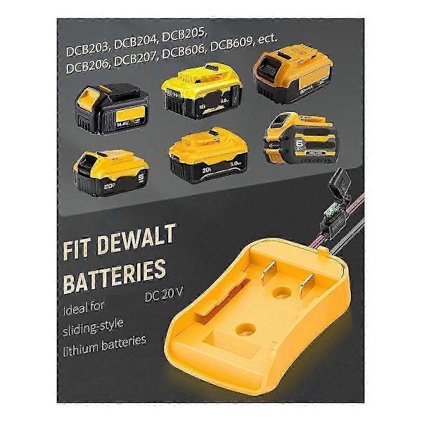 Strømstikadapter til Power Wheel til 20 V Lithium Batteri, Peg-Perego Batteriadapter med Ledningsnetforbindelse