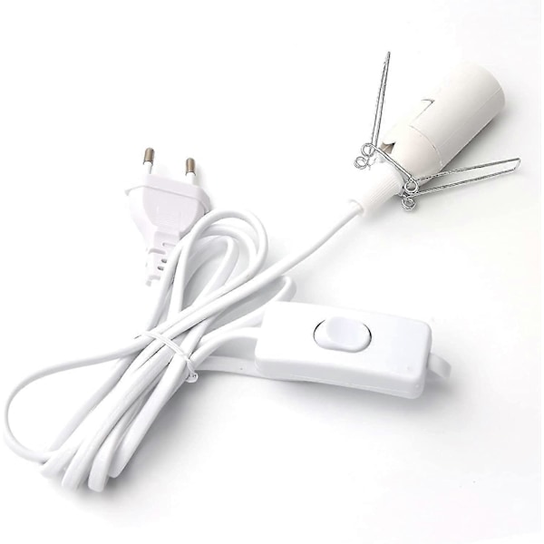 Ny Kabel til Saltlampe med Afbryder - E14-1,8 M - Stik til Saltlampe, Hvid