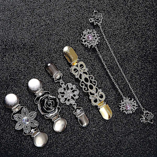 6 stk. Fit Dress Cinch Clips Sæt, Retro Cardigan Krage Clips