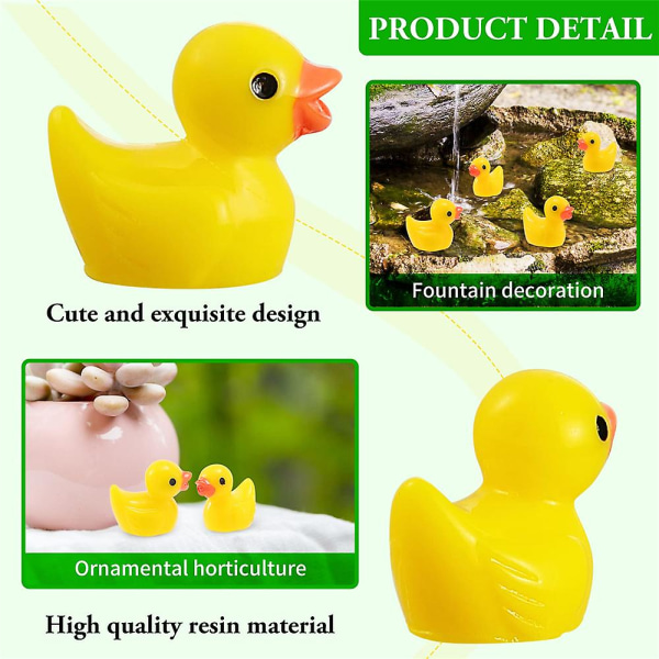 Mini Yellow Ducks Ducklings Tiny Duckies Garden Landscape Aquarium Dollhouse Potted Plants Decoration