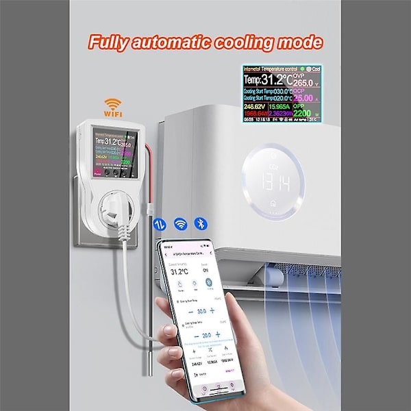 Tuya Wifi Termostat Stikkontakt 16A AC220V Digital Temperaturregulator Stikkontakt Udløb Timer Switch Se