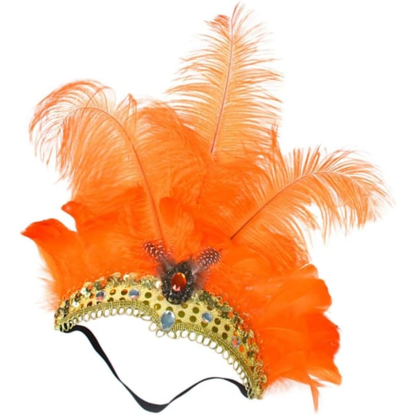 1 st Sequin Feather Hårband Tiara, Halloween Tiara för Fest Cosplay Aktiviteter (Rosa)
