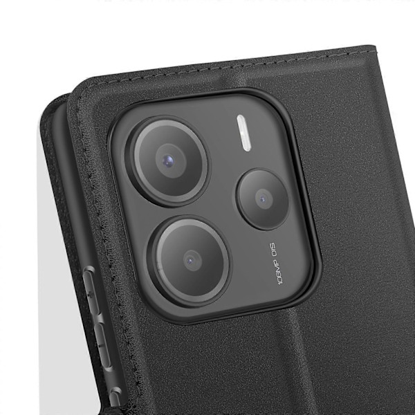 Fodral för Redmi Note 14 5G Korthållare Magnetflärp, Svart