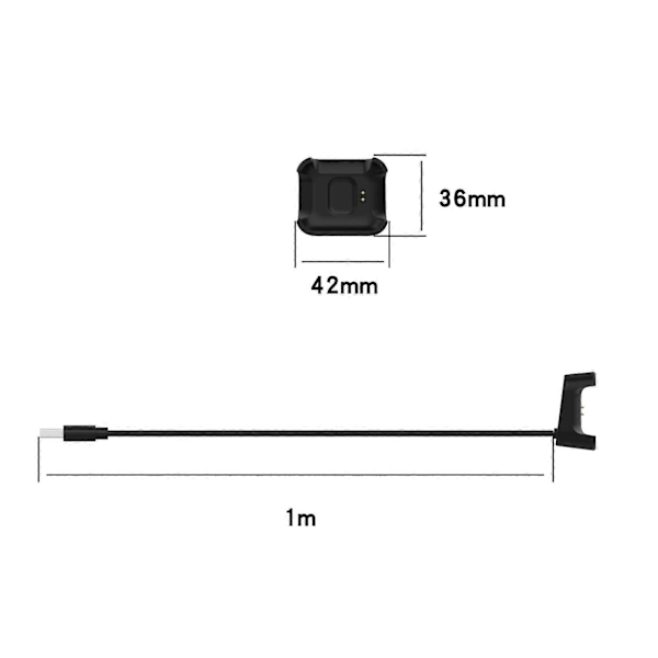 Til Xiaomi Mi Watch Lite / Redmi Watch USB Magnetisk Ladekabel, Længde: 1m (Sort)