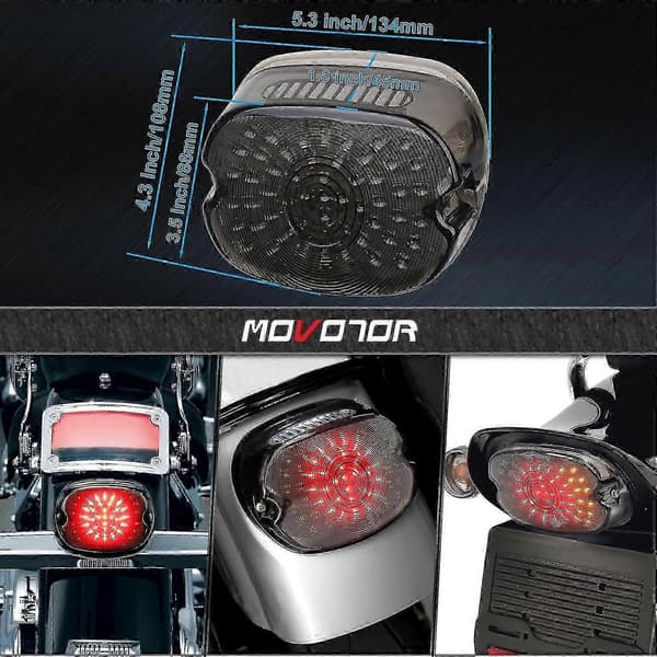 Røkt LED bremselys for Harley Davidson 1200, blinklys baklys