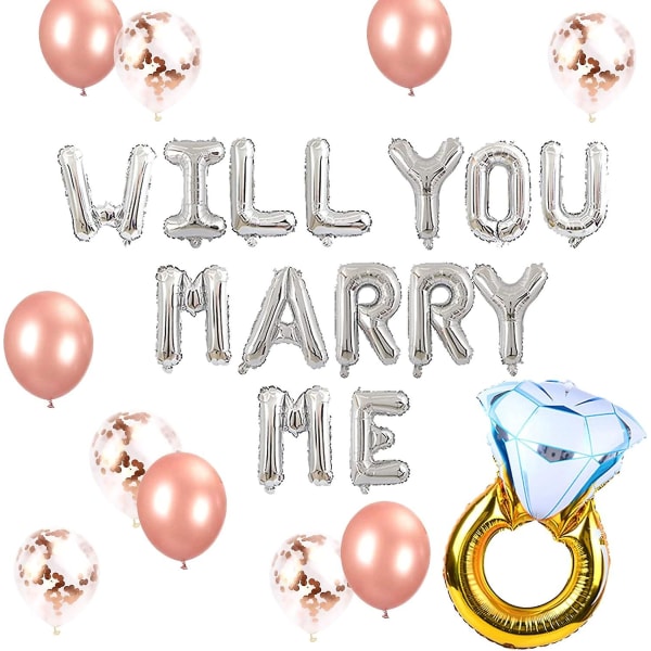 Gifte meg-ballonger for ekteskapsforslag og bryllup