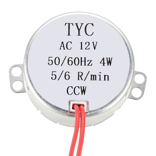 50-60Hz Skivspel Synkron Synkronmotor AC 12V CCW 4W 5-6RPM NY 12