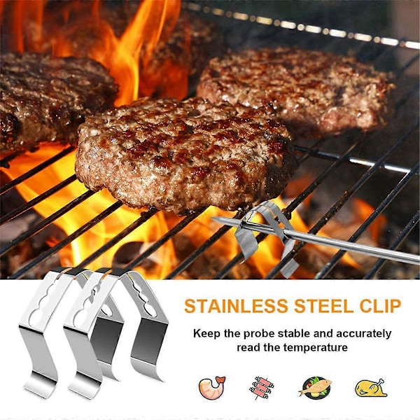 2-pack för köttprober, temperatursensor för rök och grill