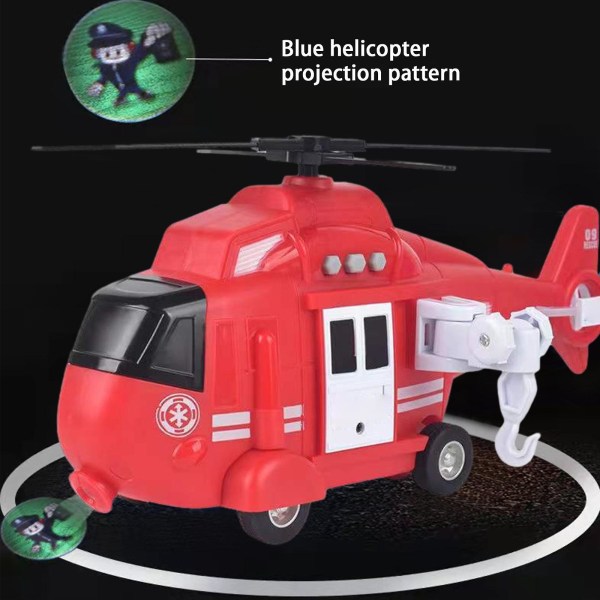 Leksaker Barn Överdimensionerad Helikopterleksak Tröghetshelikoptermodell Belysning Musik Projektion Simulering Flygplansmodell Utrymme Red