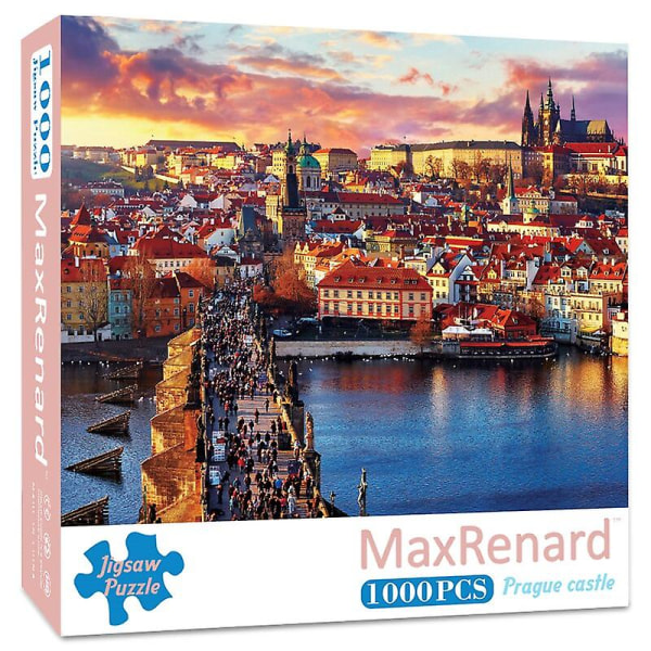 Maxrenard puslespil 1000 brikker til voksne tjekkiske Prag Slot Miljøvenligt papir julegave legetøj