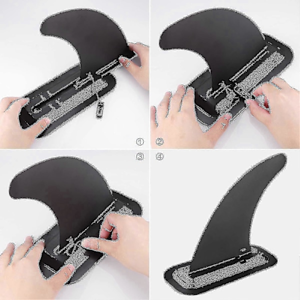 8 Tommer Avtakbar Universal Surfboard Sup Fin Med Fin Base, Avtakbar Midtfin Stand Up Paddle Board