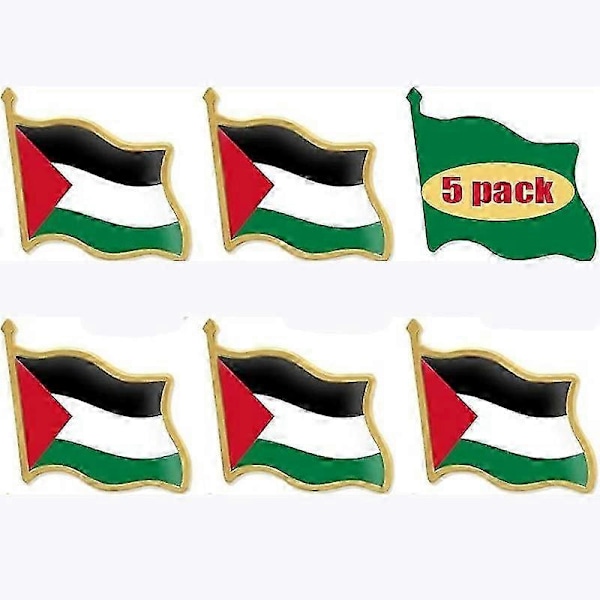 5x Palæstina Flag Pins Lapel Badge Palæstina Flag Broche Pins Badges Palæstina Nationaldag Dekorationer til Taske Tøj
