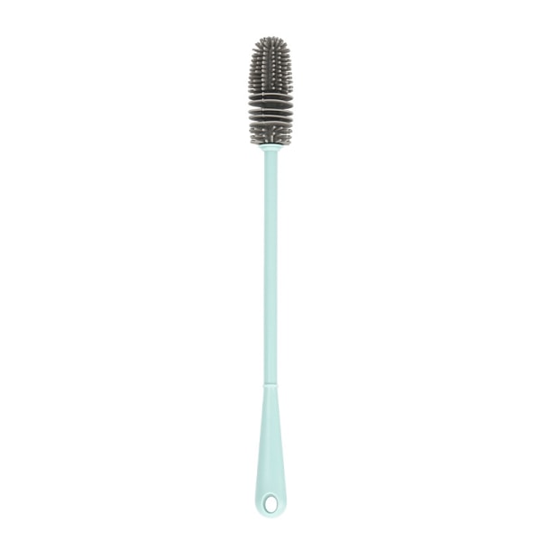 1 st silikonkoppsborste, 360 graders rengöringsborste med långa handtag för hemköket (blågrå)