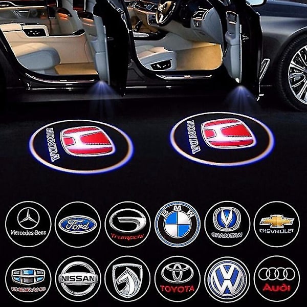 2 kpl logoprojektori Langaton auton ovenvalo Rei'ittömän liiman auton merkin logon projektilamppu Automaattinen päälle/pois Auto sisustus Uusi Citroen