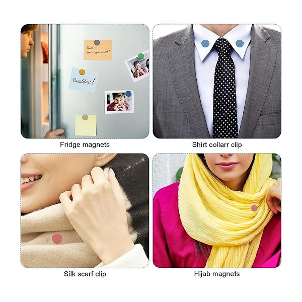 12 st Hijab Magnetiska Nål, Starka Hijab Magneter Färgglada Magnetiska Sjalspänne Nålfri Brosch Hijab Nål Knappar