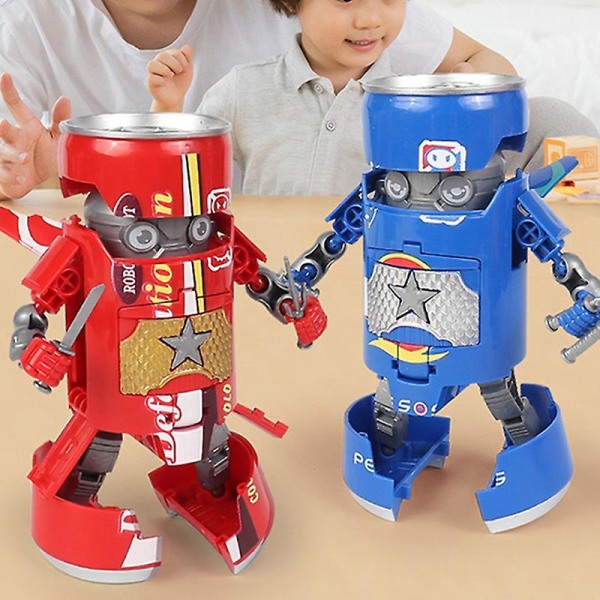 Modell leketøy Coke bokser design Foreldre-barn interaksjon pedagogisk leketøy Robot kriger modell deformasjon leketøy gutter gaver Red