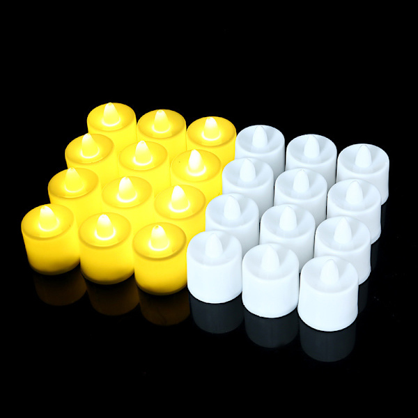 24 st LED-ljus, flamlösa LED-ljus för dekoration, inomhus, jul, fest, gult ljus