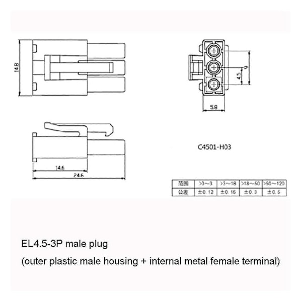 600mA 6.4V USB Ladekabel EL4.5-3P Plugg P-til-R For RC Bil Lastebil Speedbåt Jy-QH