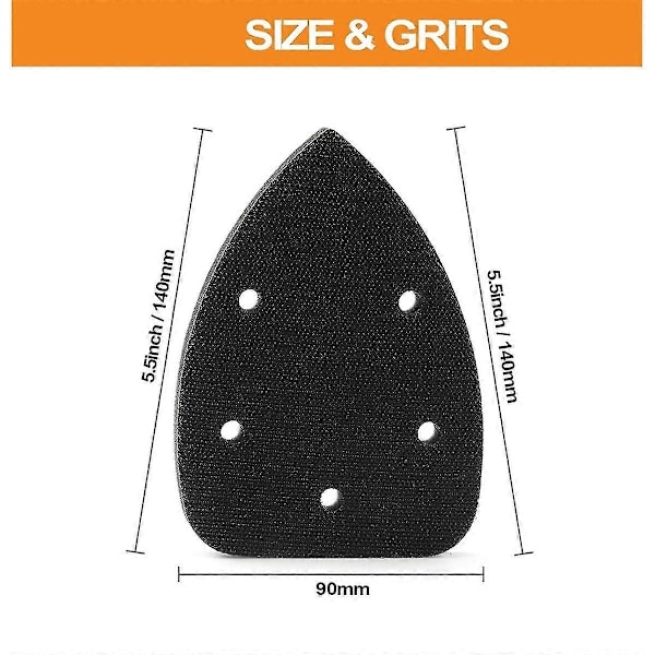 5-pack Mus Slip Interface Pad Kardborre, Triangel Slipdyna med 5 Hål, Mus Slipmaskin S
