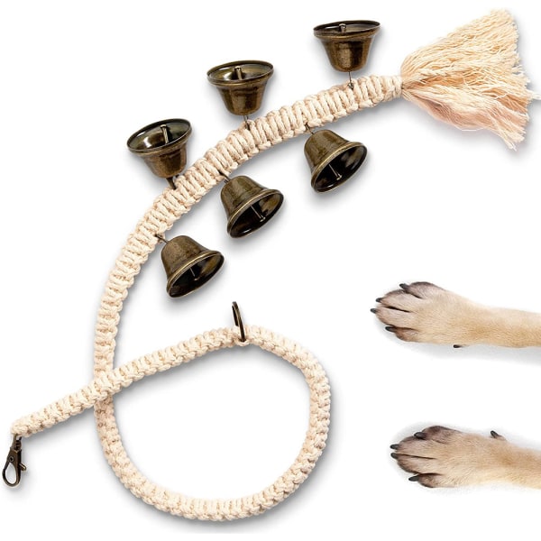 Pet training bell, hanging dog doorbell for dogs, doorbell with durable rope training bell
