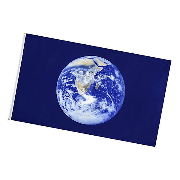 90x150cm Jordens Dag Flagga Polyester Flagga Stor Jordmönster Banner Heminredning Blå