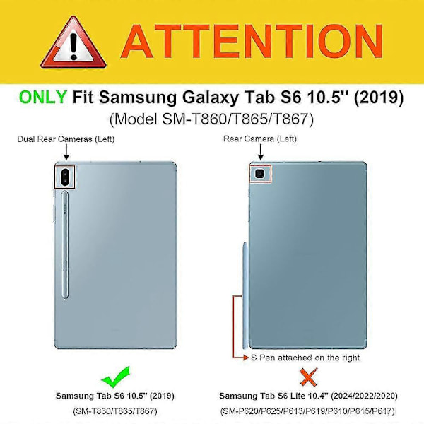 Avtakbart Bluetooth-tastaturdeksel med berøringsplate for Samsung Galaxy Tab S6 (SM-T860/T865/T867) med S Pe Walkbee