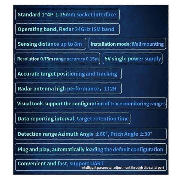Rd-03d 24g Multi-target Human Motion Trajectory Lokalisering Og Sporings Radar Modul On-board Pcb Antenne