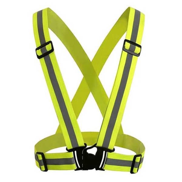 2-pack reflexväst reflexsele för löpning och cykling neongul