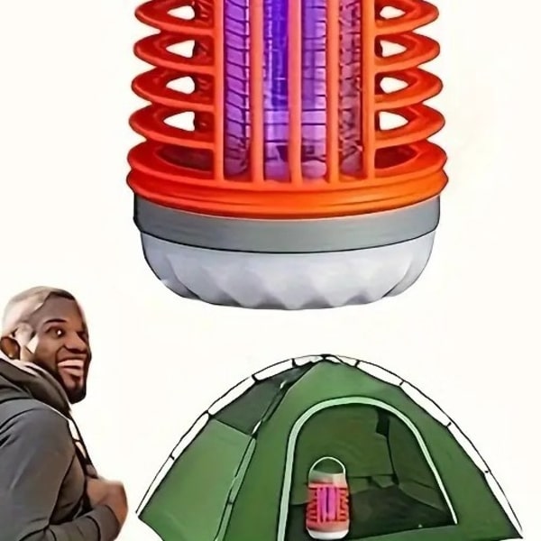 Solcelledrevet mygg USB-lampe vanntett insektflue lysfelle lommelyktA