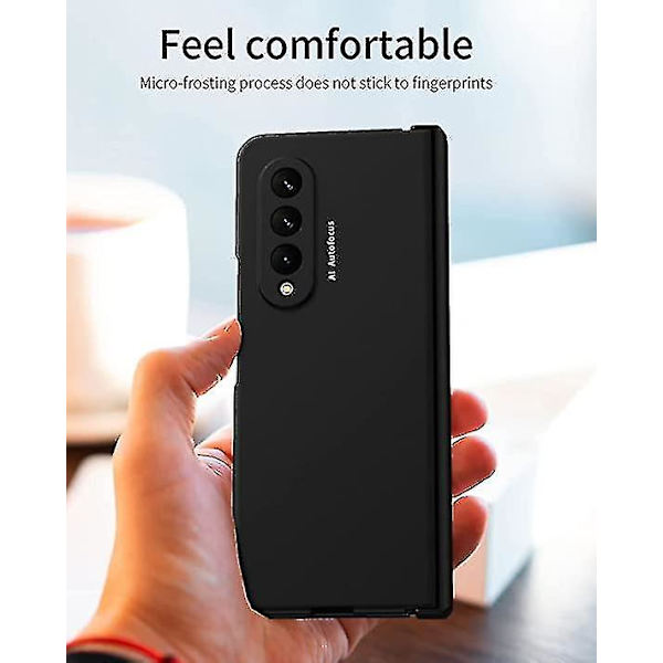 Galaxy Z Fold 3 Fodral, Skydd för gångjärn, Robust PC-skal med skärmskydd, Fullt skydd (svart)