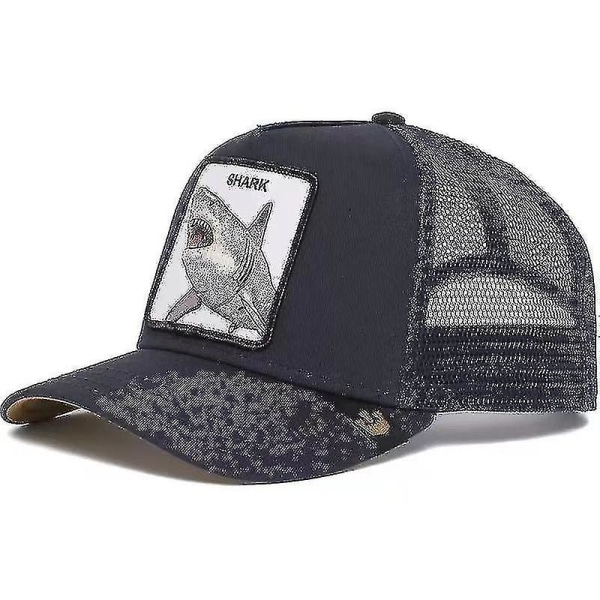 Jinzhaolai Farm Animal Trucker Baseball Cap Hat Mesh Style Men Women Hip Hop Bros, säädettävä Baseball Hat Shark