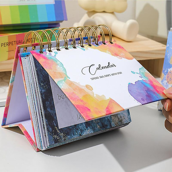 Motiverende Inspirerende Daglig Kalender med Inspirerende Sitater Livlige Farger Engelske Bokstaver 365 Dagers Kalender Skrivebordsdekor Kontortilbehør