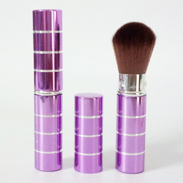 Bærbart teleskophåndtag Makeup Blush Brush Kabuki Brush Soft Face Mineral Foundation Blush Brush Treasure Lilla