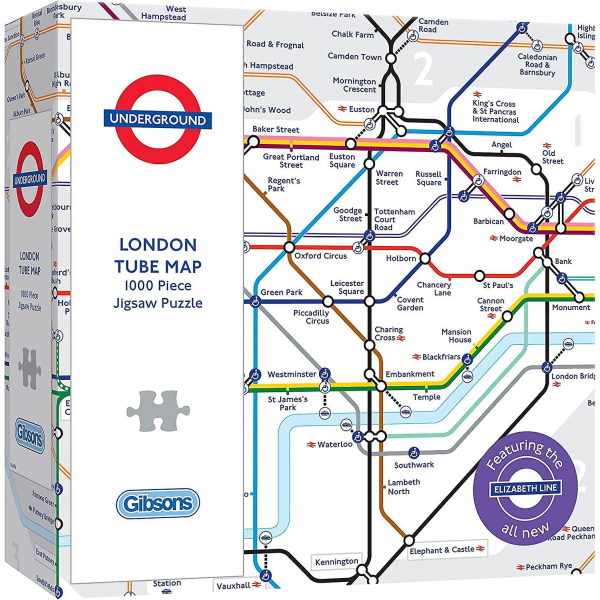 Gibsons TFL London Tube Map Jigsaw Puzzle (1000 stykker)