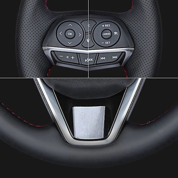 DIY Anpassade Handsydda Svarta Konstläder Rattöverdrag för Peugeot 206 1998-2005 206 SW 2003-2005 206
