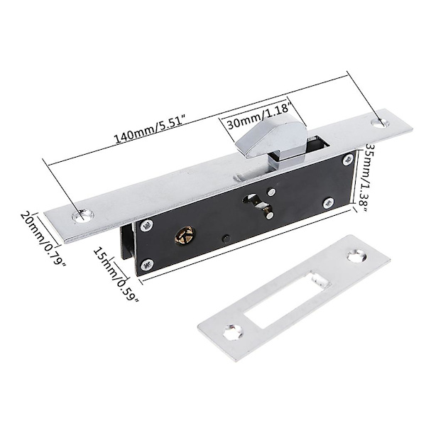 Holdbar aluminiumlegering skydedørs krog lås korsformet nøglebolt låse til fr