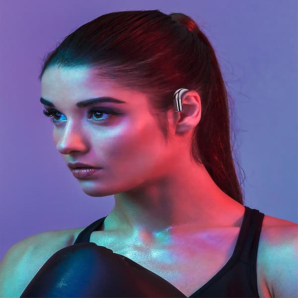 Nirvana Bluetooth Hovedtelefoner Uden Øreprop, Støjreducerende Håndfrit Headset Ørekrog Trådløse Hovedtelefoner Med Mikrofon Til Iphone Og Android Smar