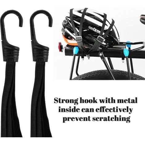 3 elastiske bagagestropper med dobbeltkroge, udtrækkelig bagagestrop, sort nylon elastisk spænder til cykel, motorcykel